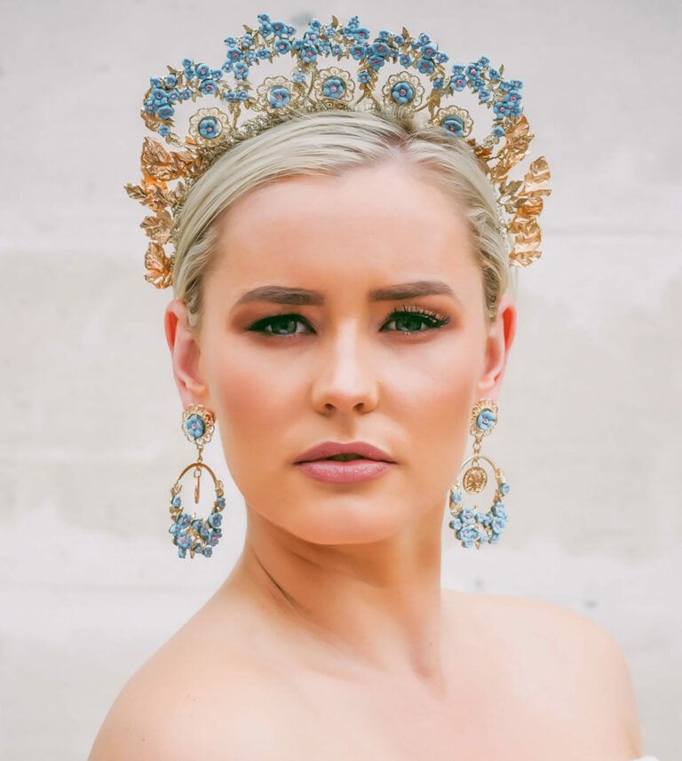 Ashlee Lauren Blue Poppy Earrings photo 3