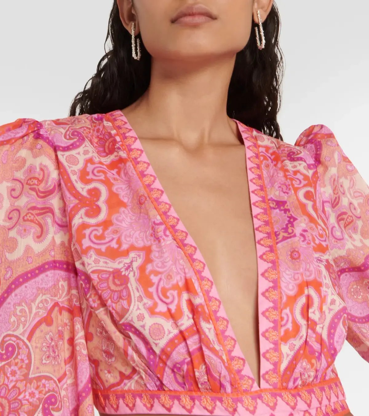 Zimmermann Halcyon Self Tie Mini Dress Pink Purple Paisley Size 2 / AU 12 photo 2