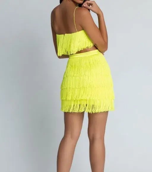 Meshki Sofia Fringe Set Yellow Size M/AU 10 photo 3