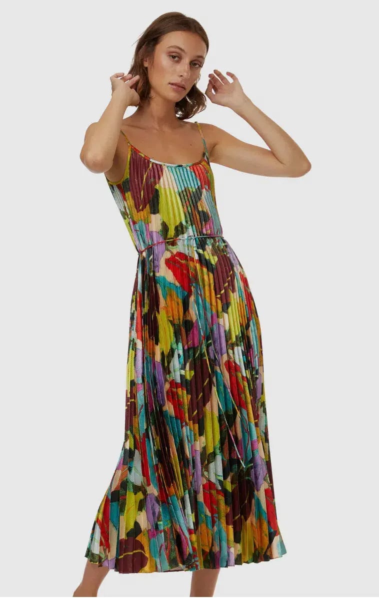 Gorman  Broad Leaf Pleated Midi Dress Multi Size 10 photo 2