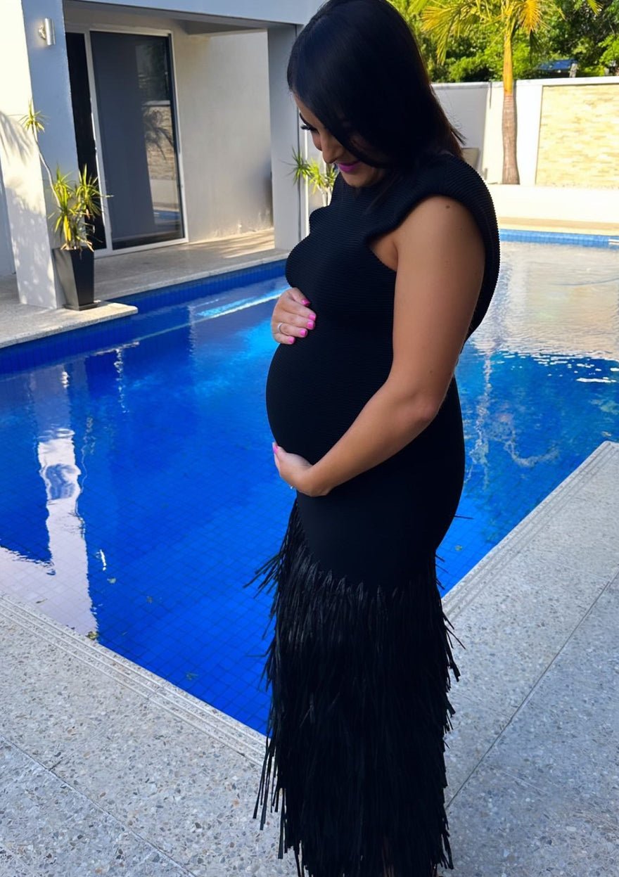 Aje Sale Aje Rushes Raffia Knit Midi Dress, Black photo 2