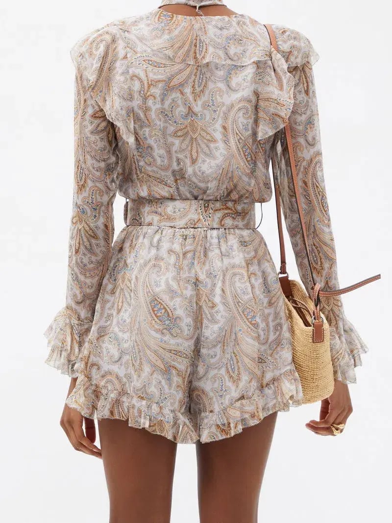 Zimmermann Luminous Paisley Silk Playsuit Size 0 / AU 8 photo 4