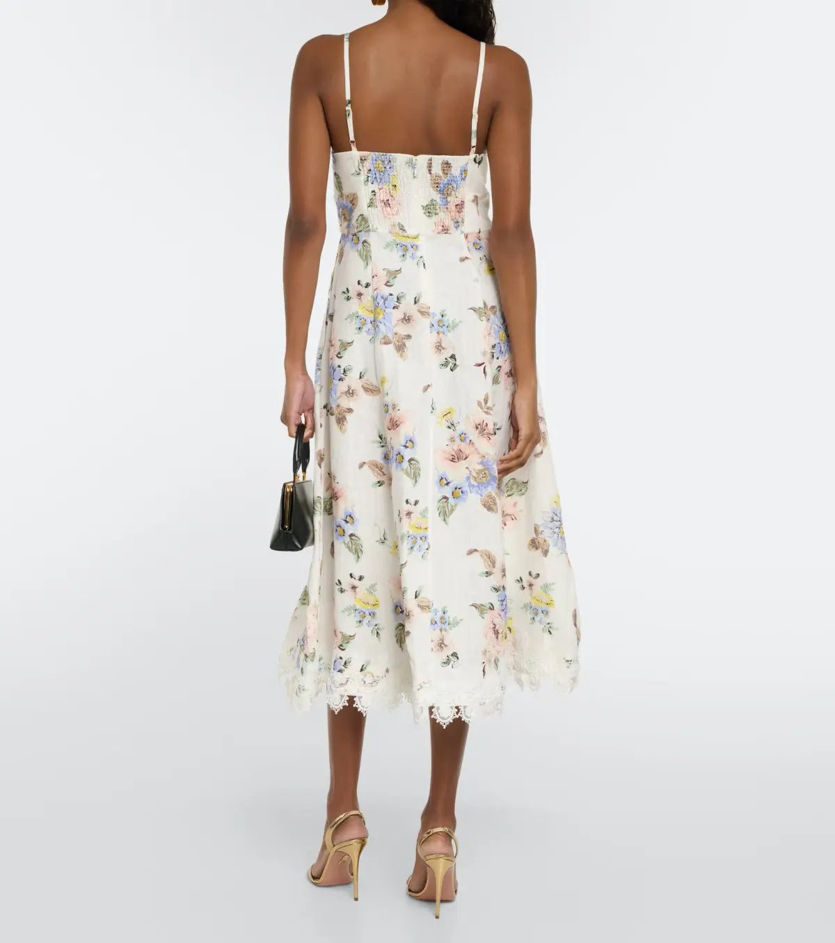 Zimmermann Appliqué Picnic Dress Blue Floral Size 8 photo 2