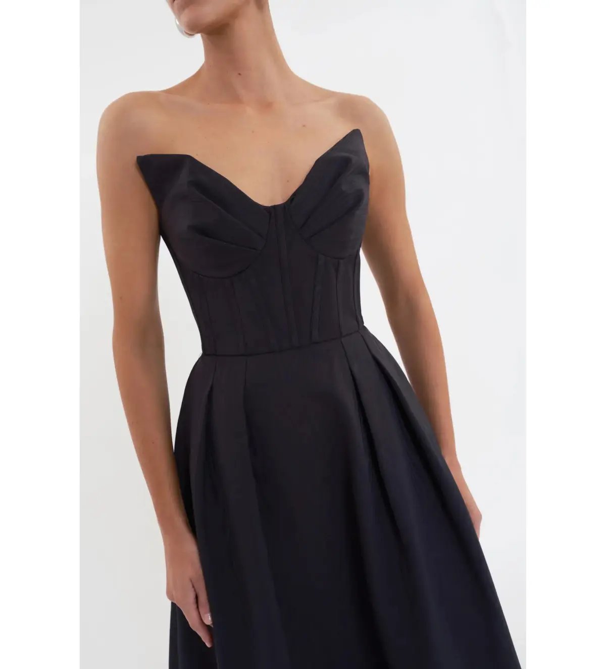 Rebecca Vallance Luiza Strapless Midi Dress Black Size AU 8 photo 4