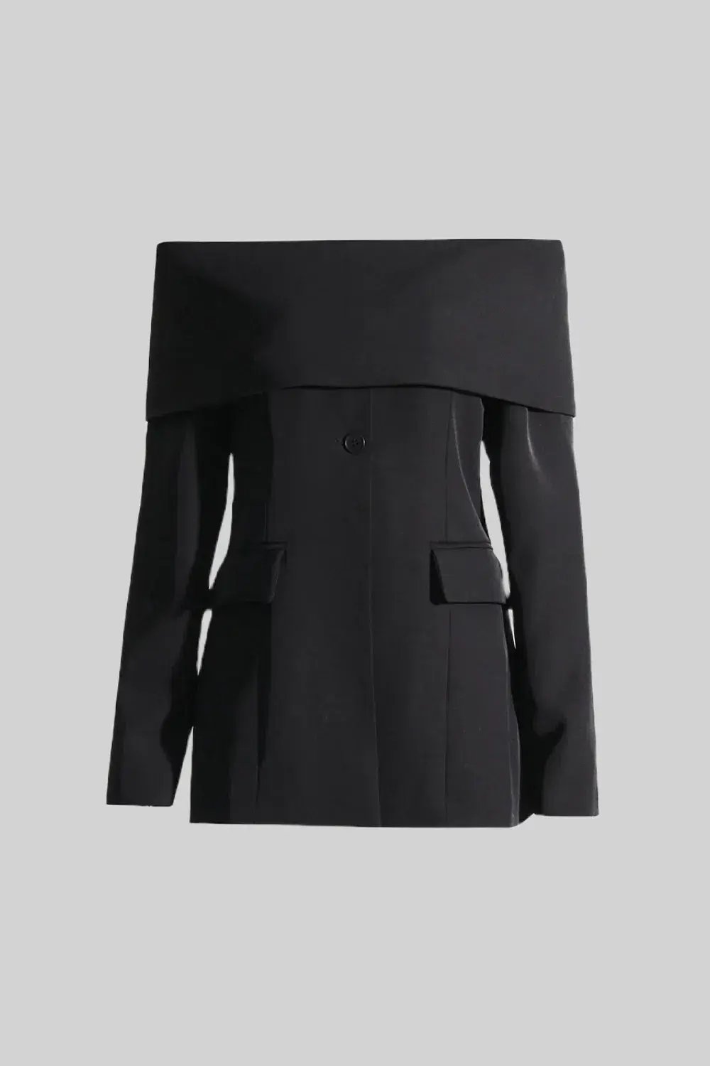 Sierra Darien Cut Out Shoulder Jacket and High Waist Loose Pants Set Black Size M / AU 10 photo 5