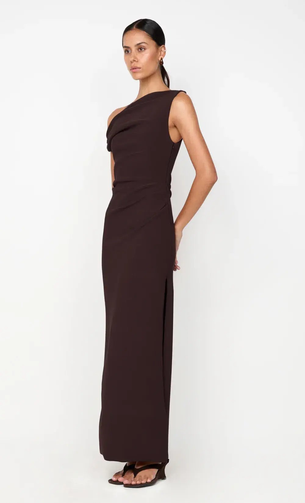 Bec + Bridge Leora Asym Maxi Dress Dark Chocolate Size AU 12 photo 2