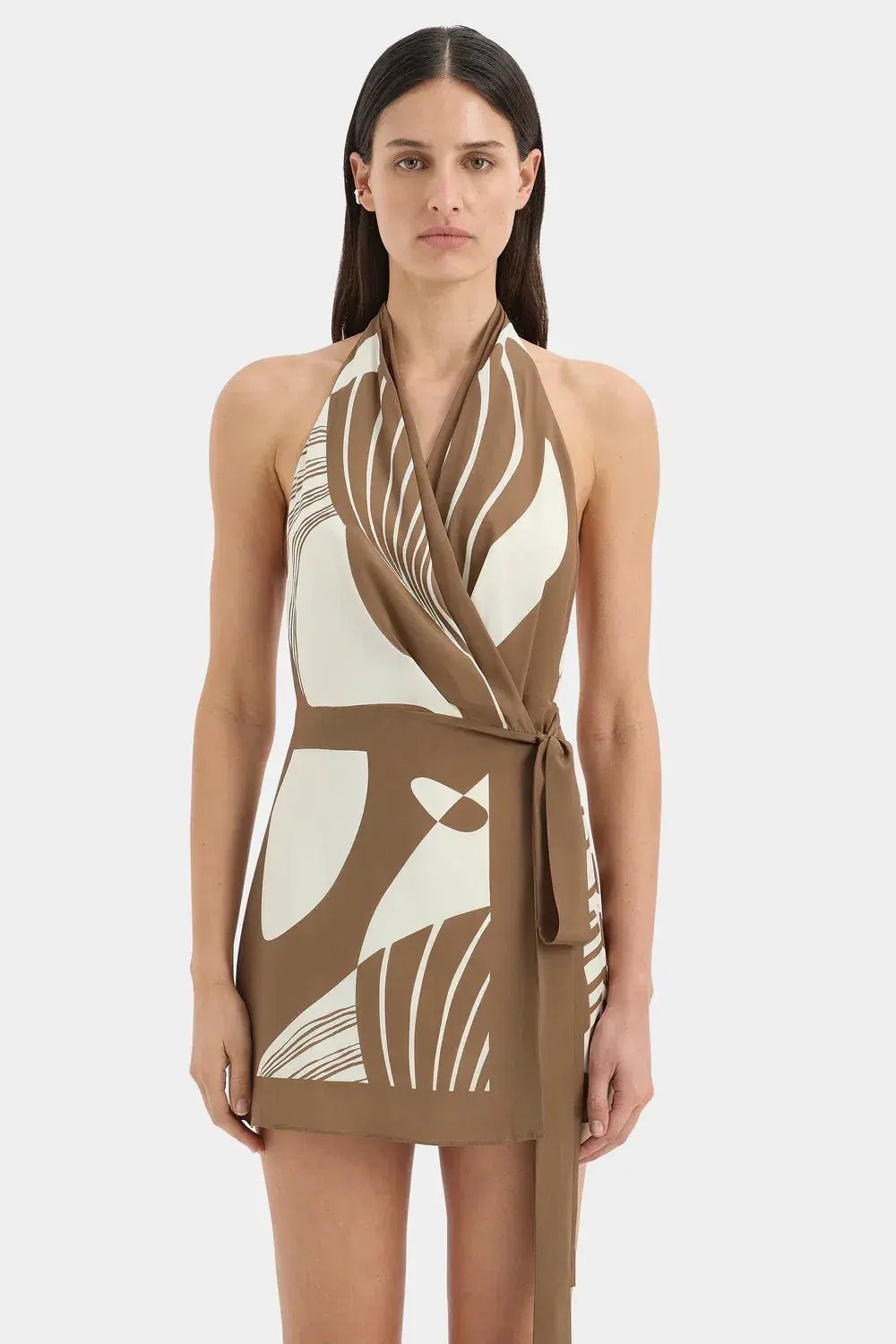 ALMARA WRAP HALTER MINI DRESS / SIZE 8 photo 6
