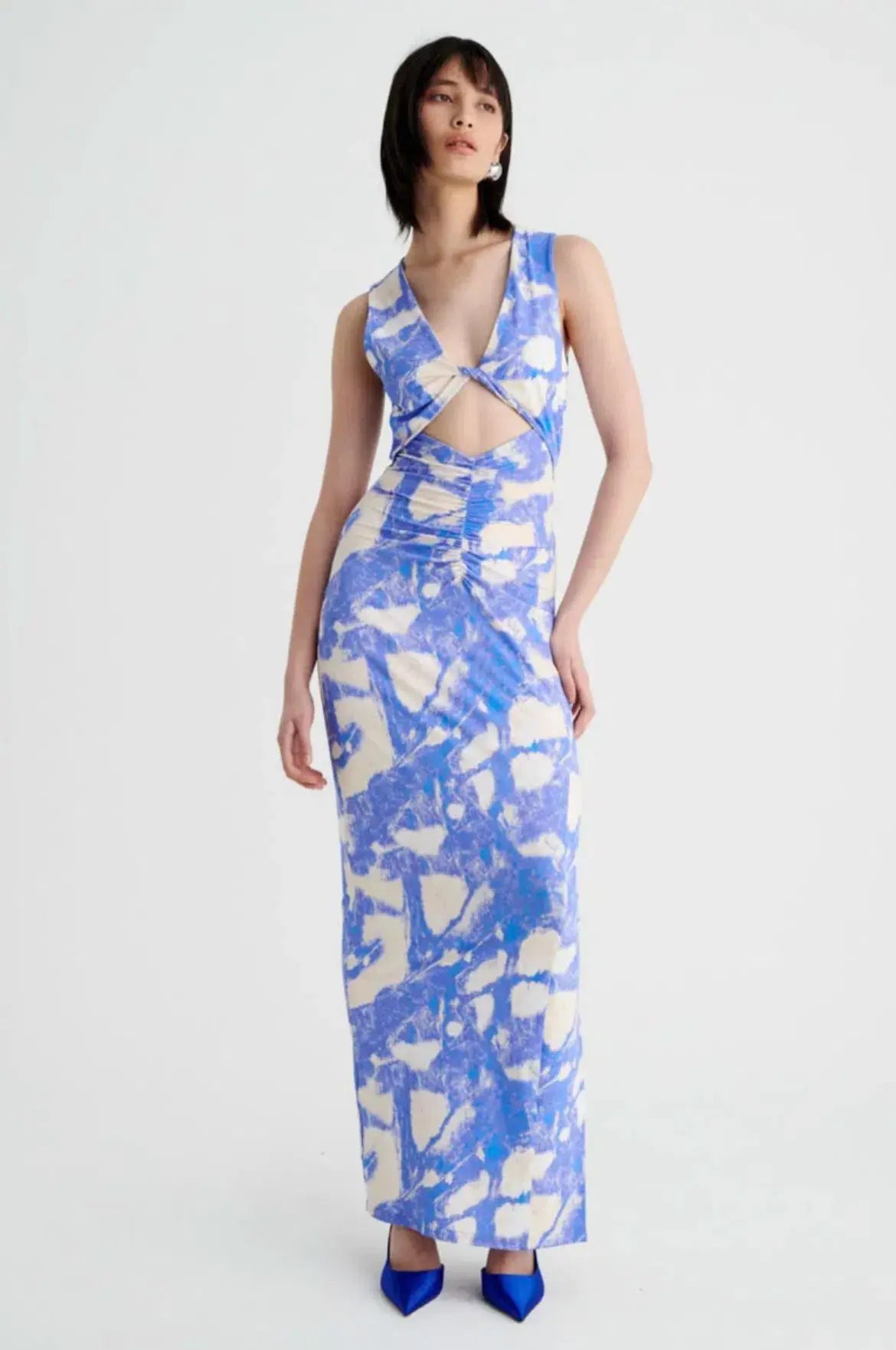 Suboo Marble Sleeveless Reversible Twist Front Maxi Dress Print Size S / AU 8 photo 5