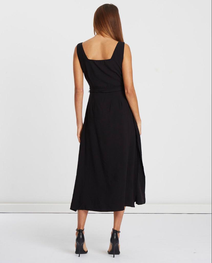 Willa The Label Charles Square Neck Dress Black Size 10 photo 3