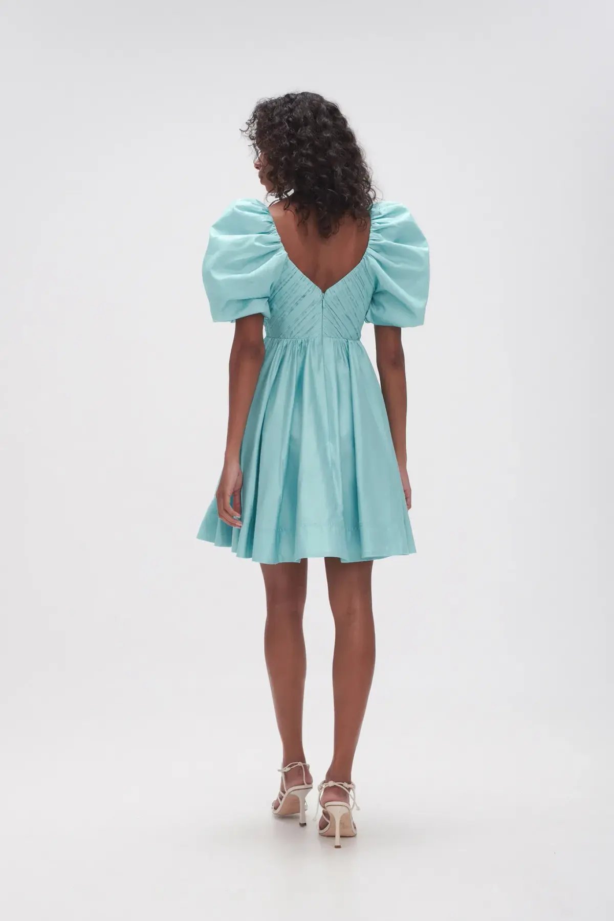 AJE Gabrielle Plunge Mini Dress Spearmint Blue Size 16 photo 5