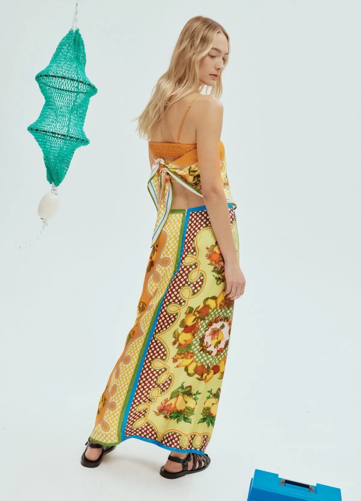 Alemais Lemonis Silk Scarf Top Size AU 8 and Silk Skirt Size AU 12 Set Multi photo 3