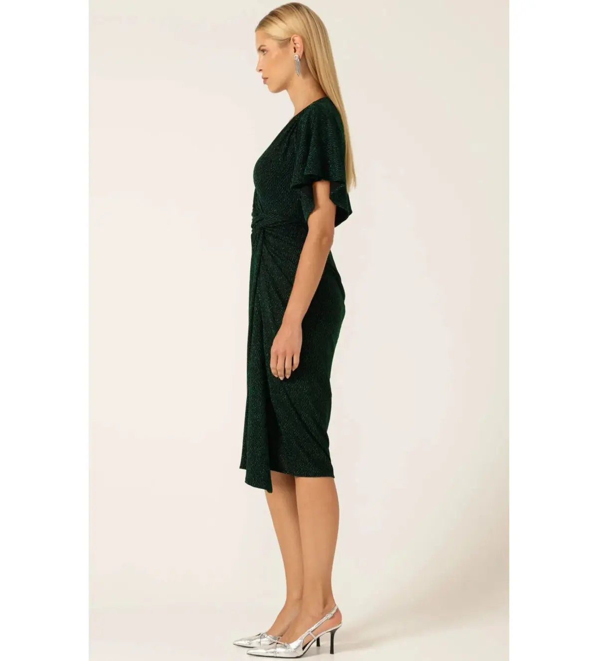 Sacha Drake The Emporium Midi Dress In Emerald Size 12 photo 3