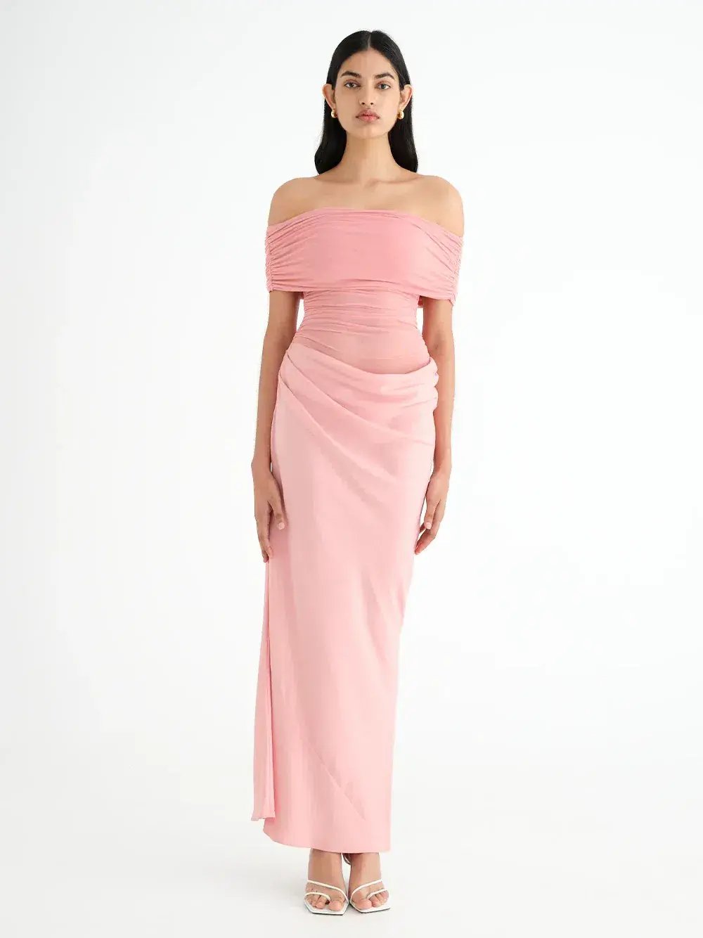 Benni Nico Off Shoulder Maxi Dress Candy Floss Size 8 photo 2