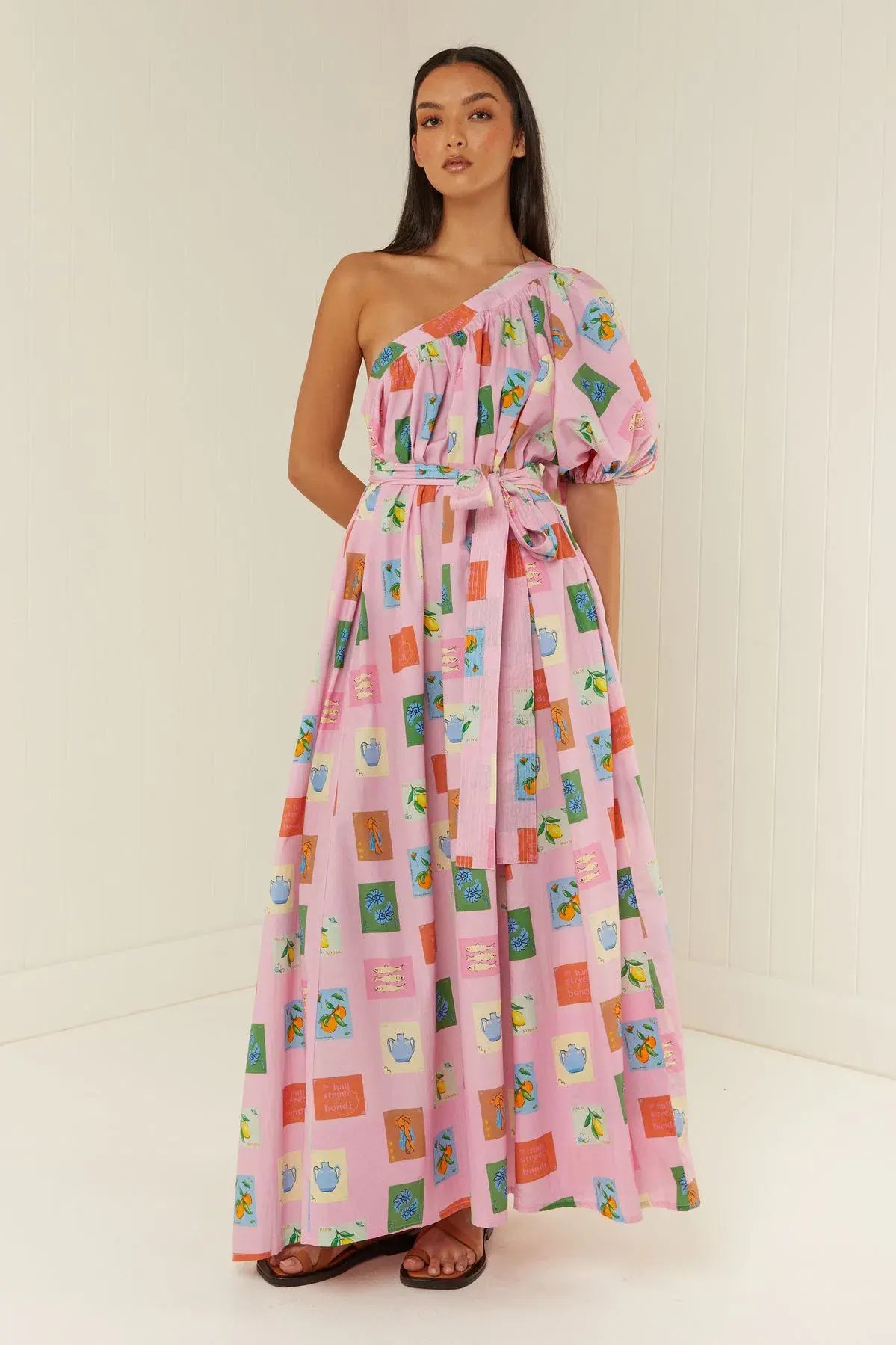 Palm Noosa Lotus Maxi Dress Pink Emblem Size 12 photo 2