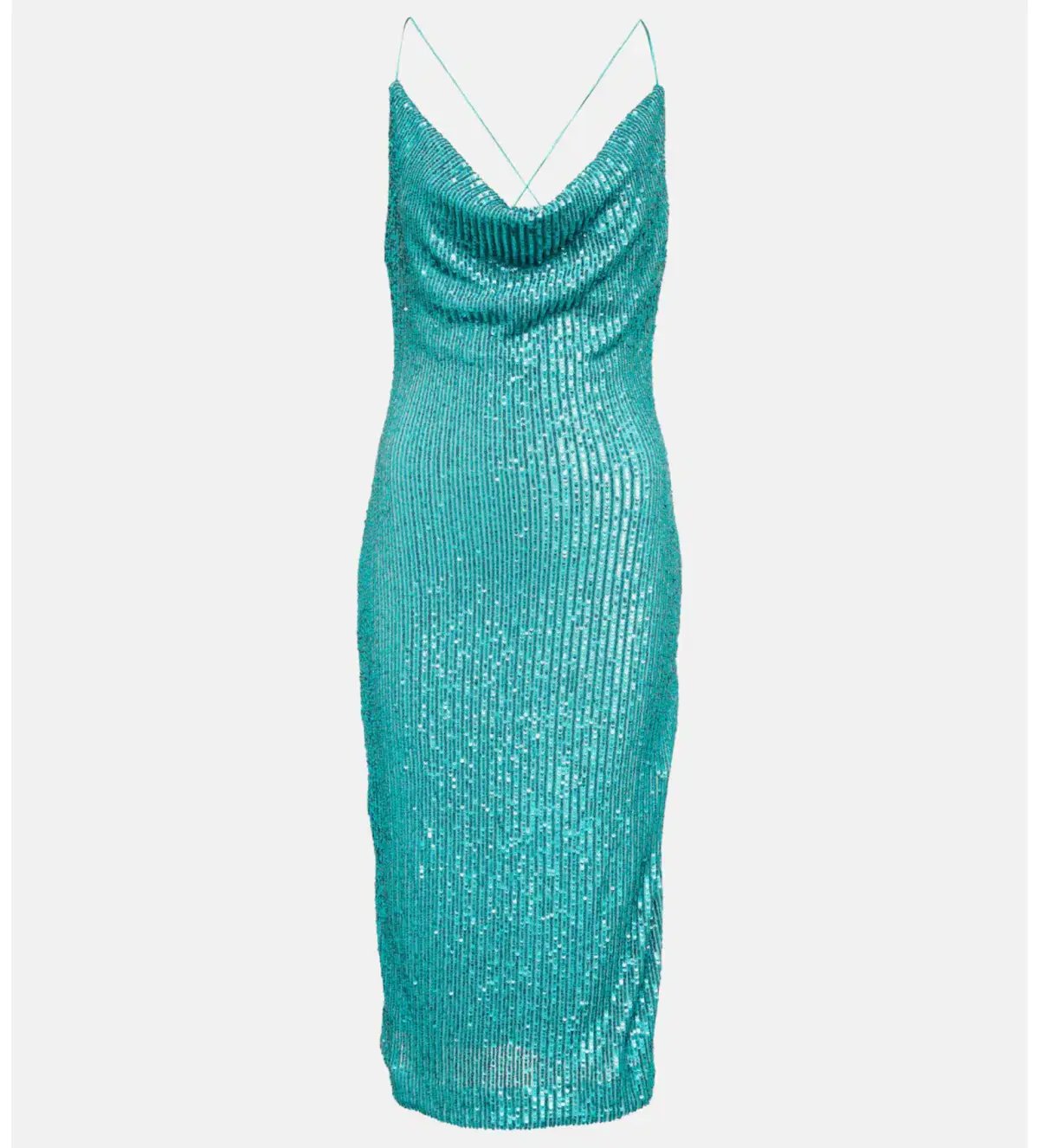 Rebecca Vallance Missing Hours Sequin Midi Dress Turquoise Size AU 6 photo 6