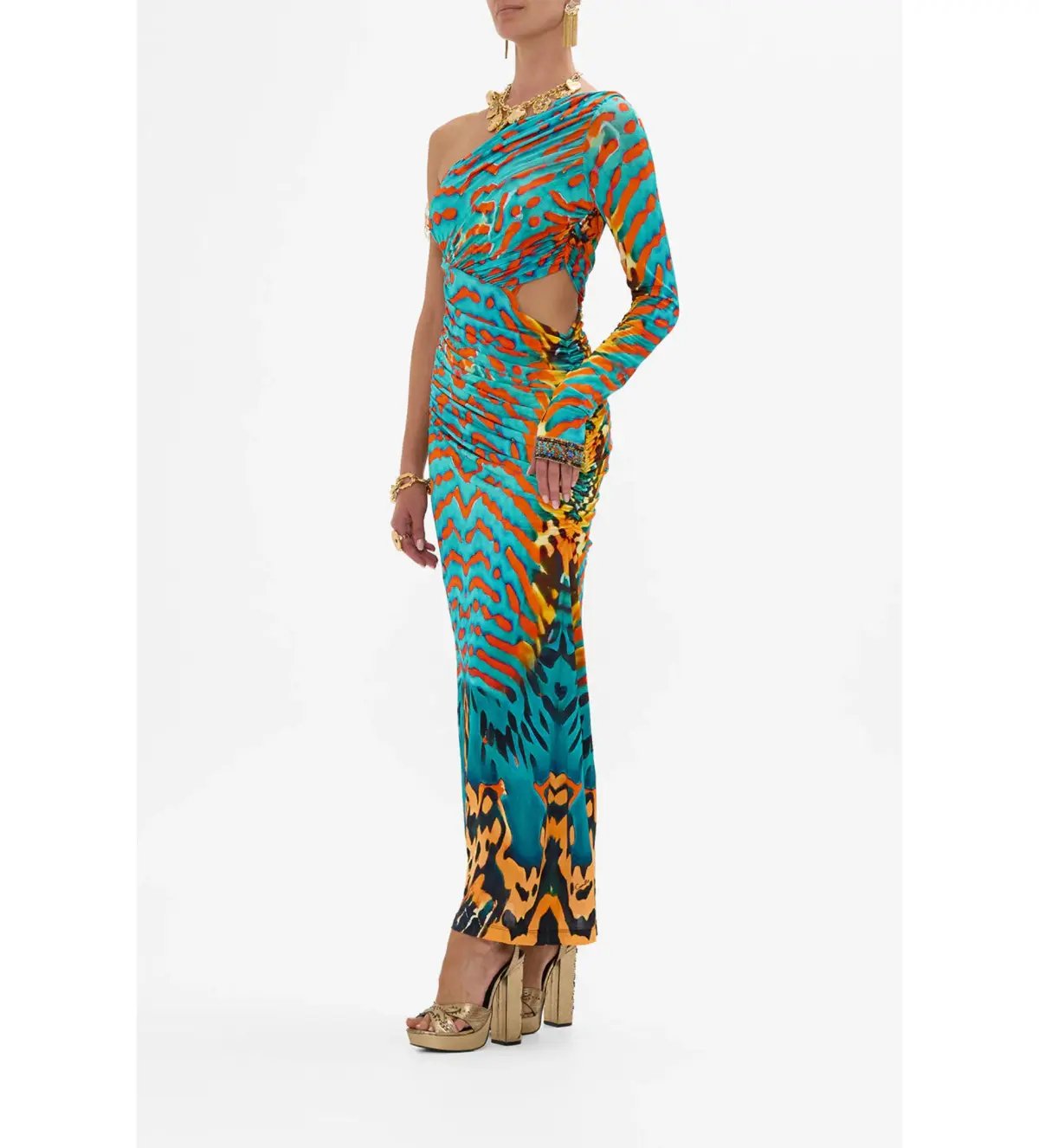 Camilla one shoulder jersey cut out dress Size AU 10 photo 2