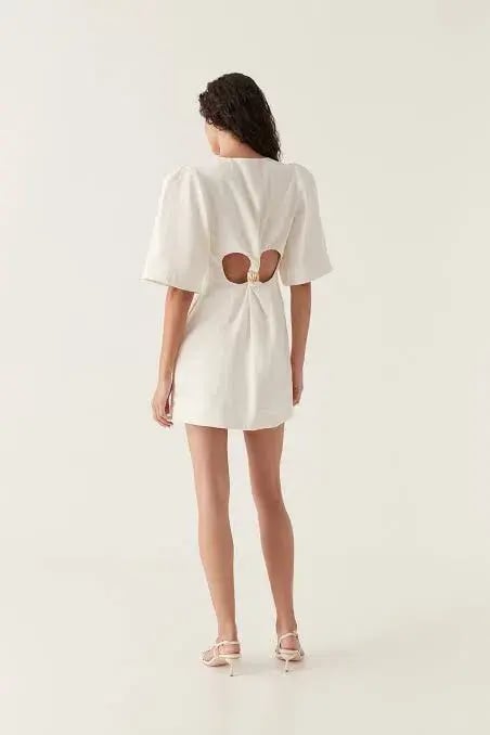 Aje Hunter Twisted Mini Dress Ivory Size 8 photo 3