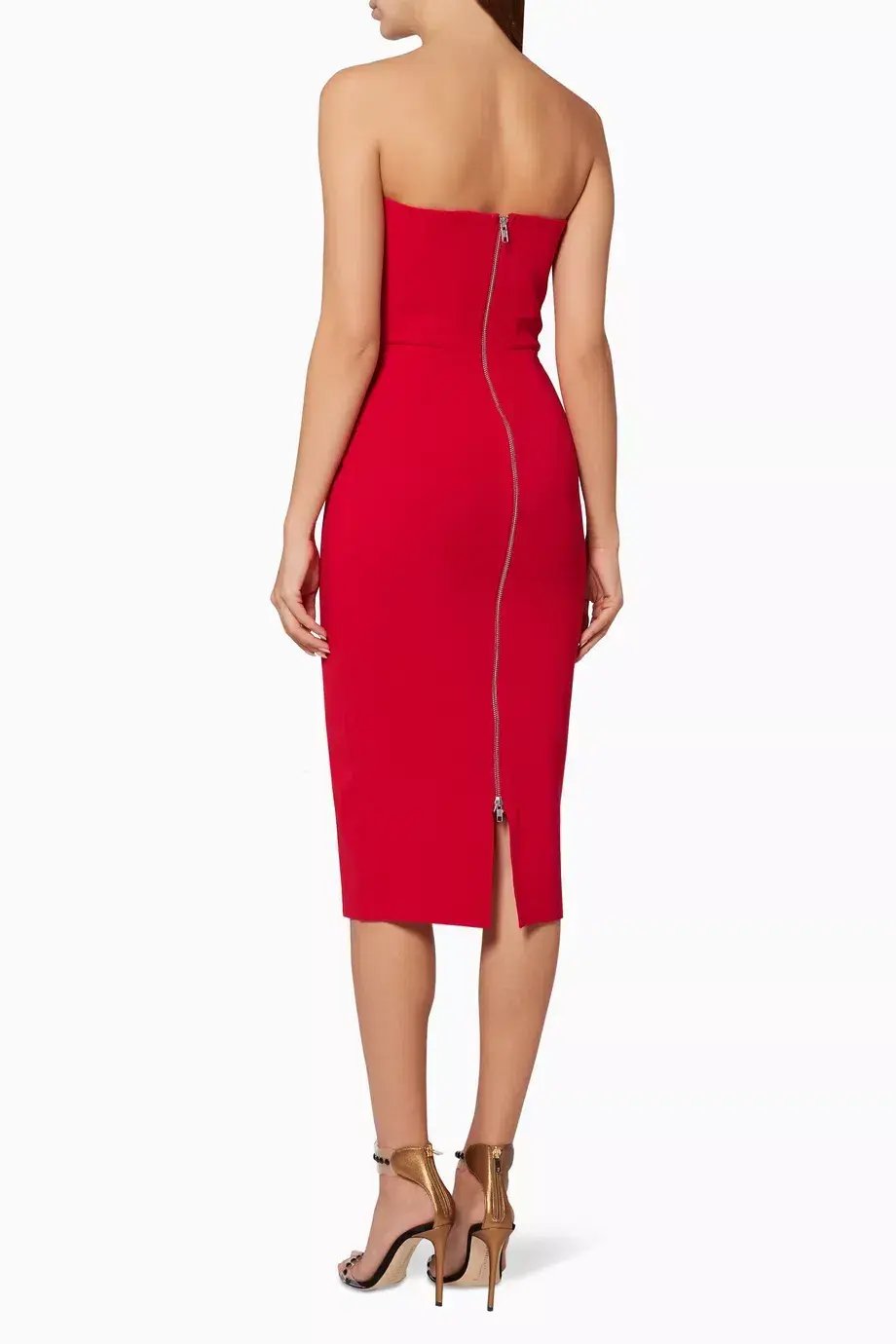 Alex Perry Myra Strapless Column Dress Red Size 8 photo 3