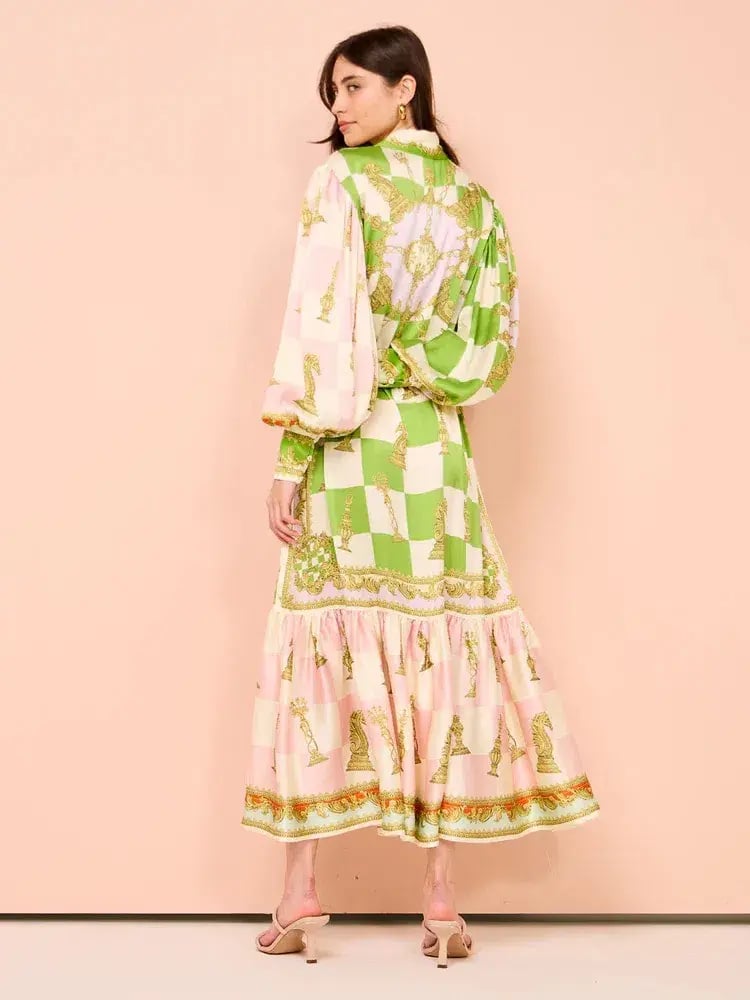 Alemais Checkmate Silk Shirtdress Multi Size AU 8 photo 3