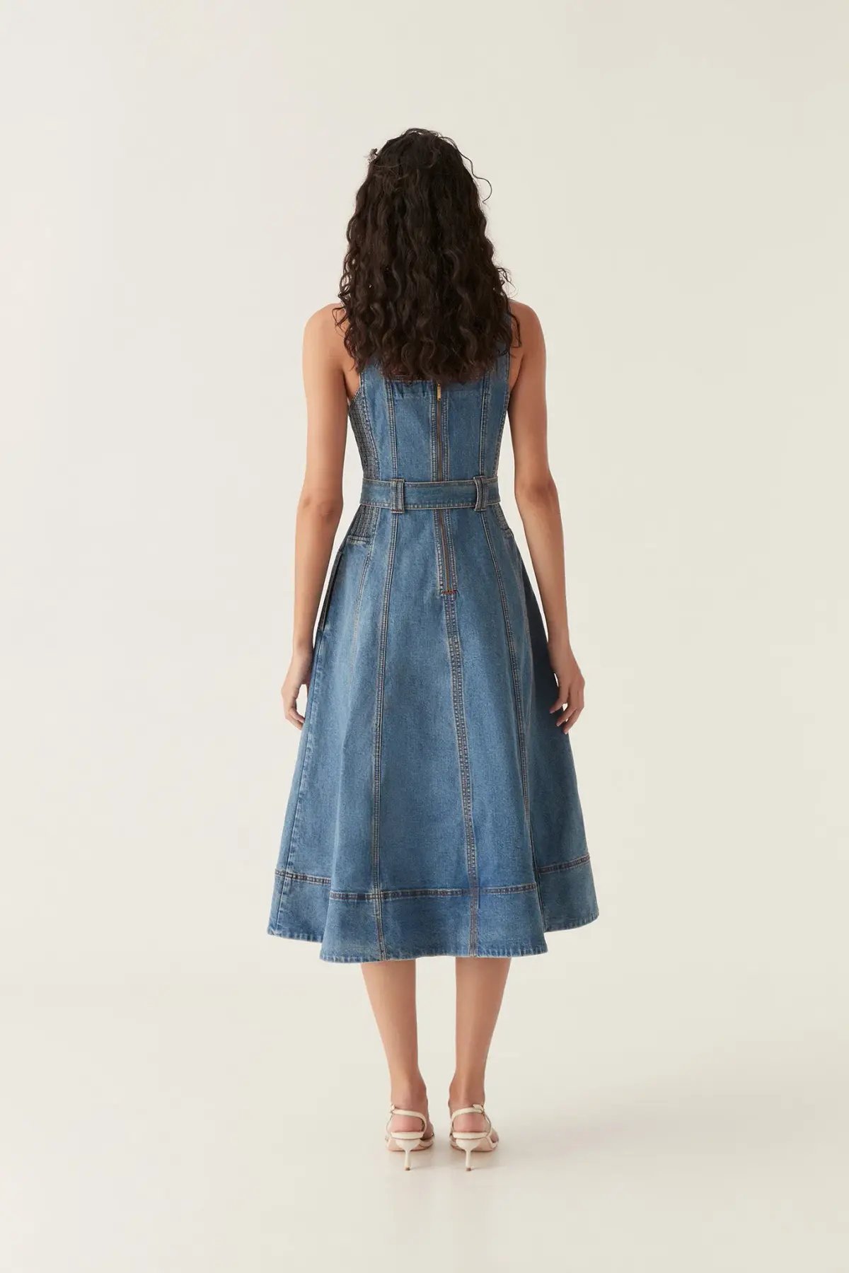 Aje Clay Denim Midi Dress 90's Wash Size AU 14 photo 3