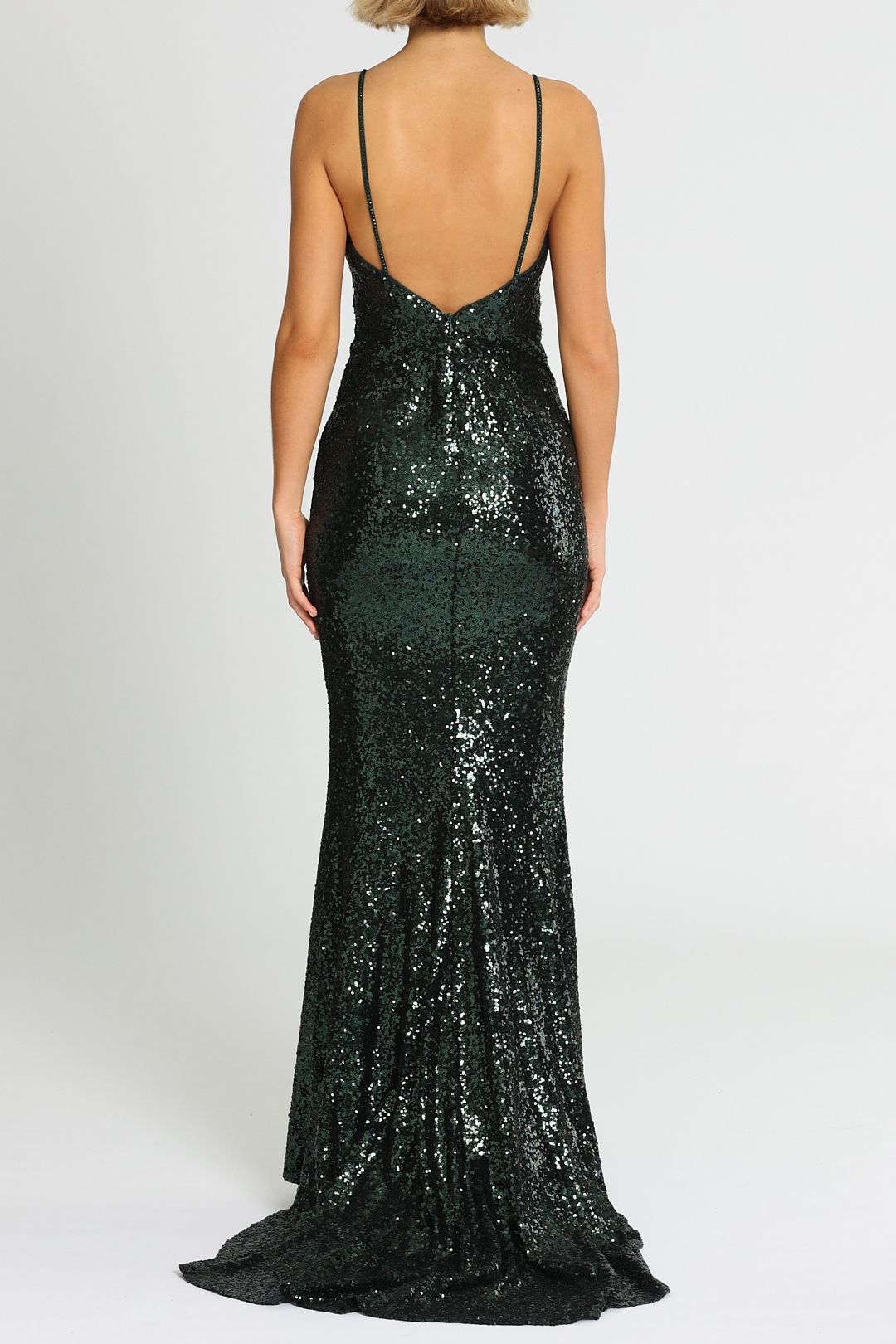 Sequin Plunge - Emerald Green photo 3