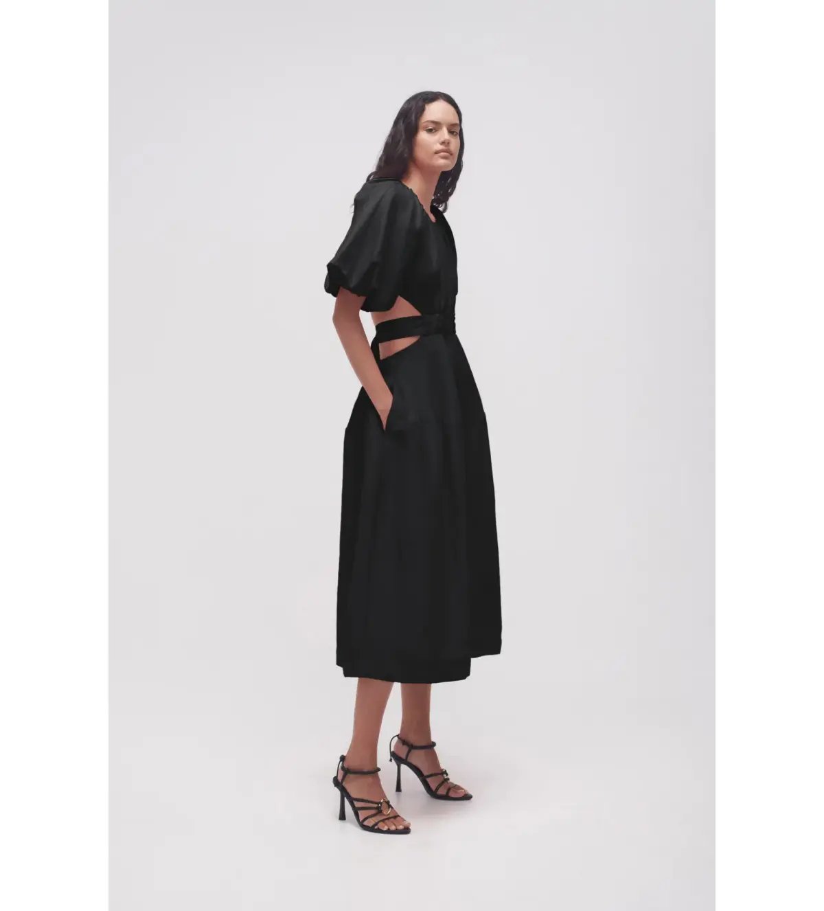 Aje Mimosa Cut Out Midi Dress in Black Size M / AU 10 photo 2