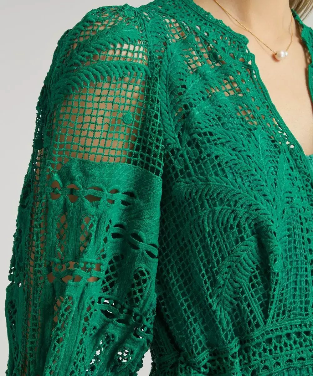 Farm Rio Morada Boa Dress Maxi Dress Green Size 12 photo 2