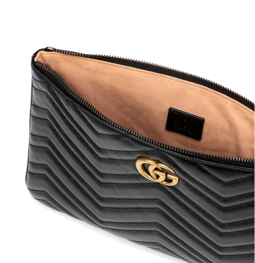 Gucci Gg Quilted Leather Clutch (black) photo 2