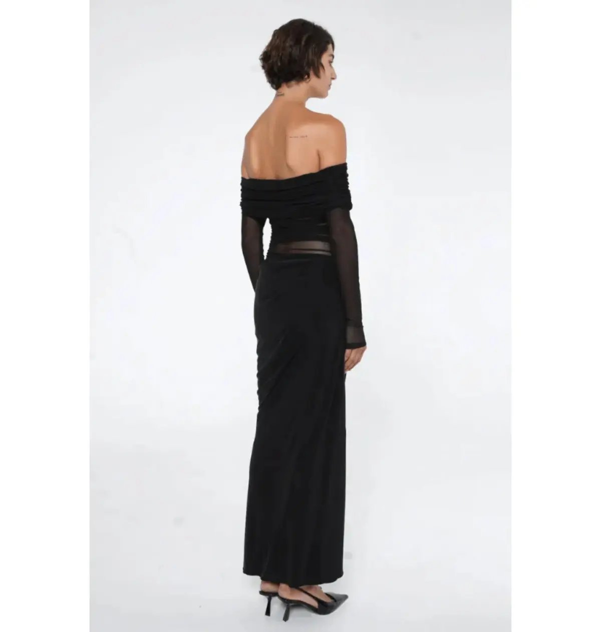 Benni Yasmin Off-Shoulder Maxi Dress Black Size AU 8 photo 3