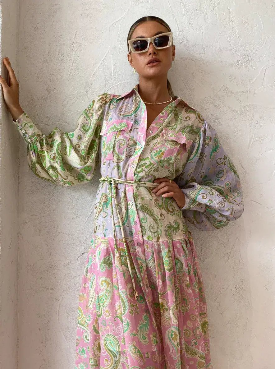 Alemais - Marta Patchwork Shirt Dress Print - Size 12 photo 6