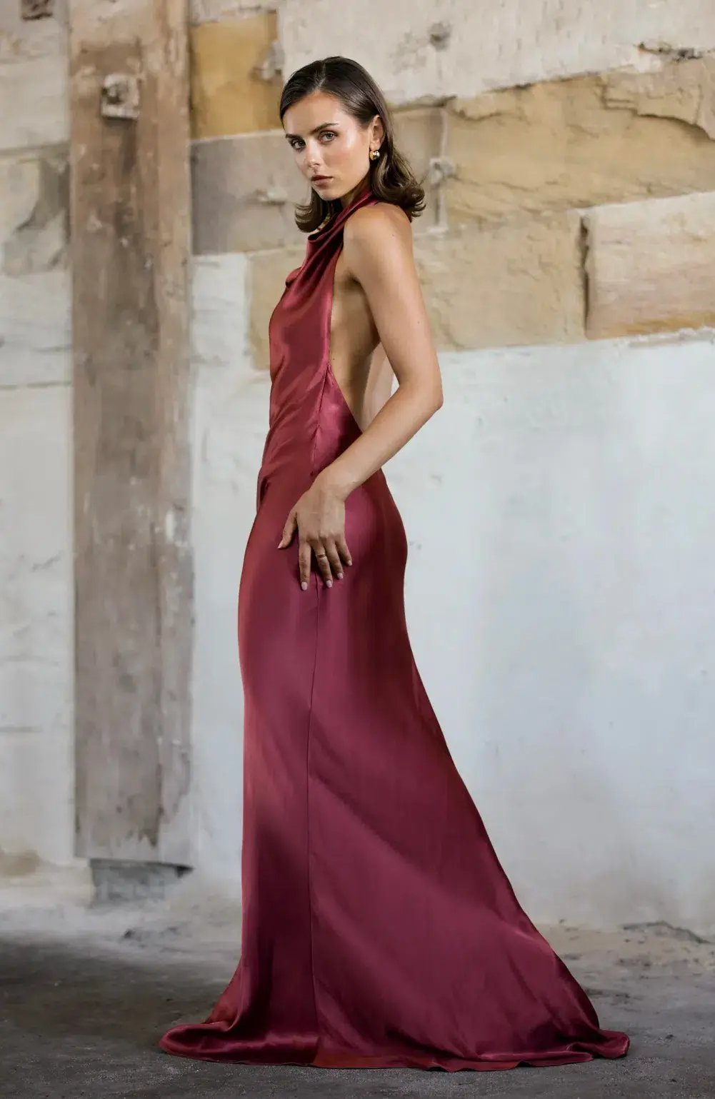 Arcina Ori Gaia Dress Burgundy Size XS Altered Shorter photo 4