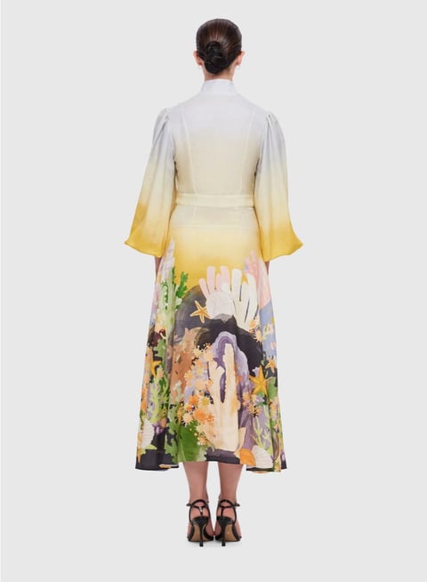 Leo Lin Nellie Midi Dress Neptune Print in Seashell photo 2