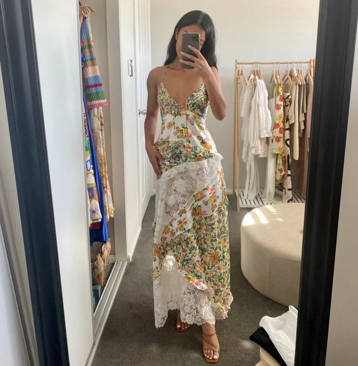 For Love and Lemons Rosalyn Maxi Dress Floral Size 6 photo 3