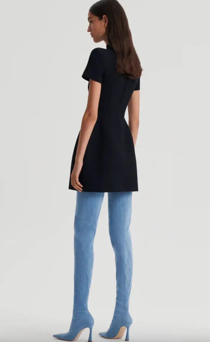 Scanlan Theodore Crepe Knit Peplum Dress AU 8 photo 3