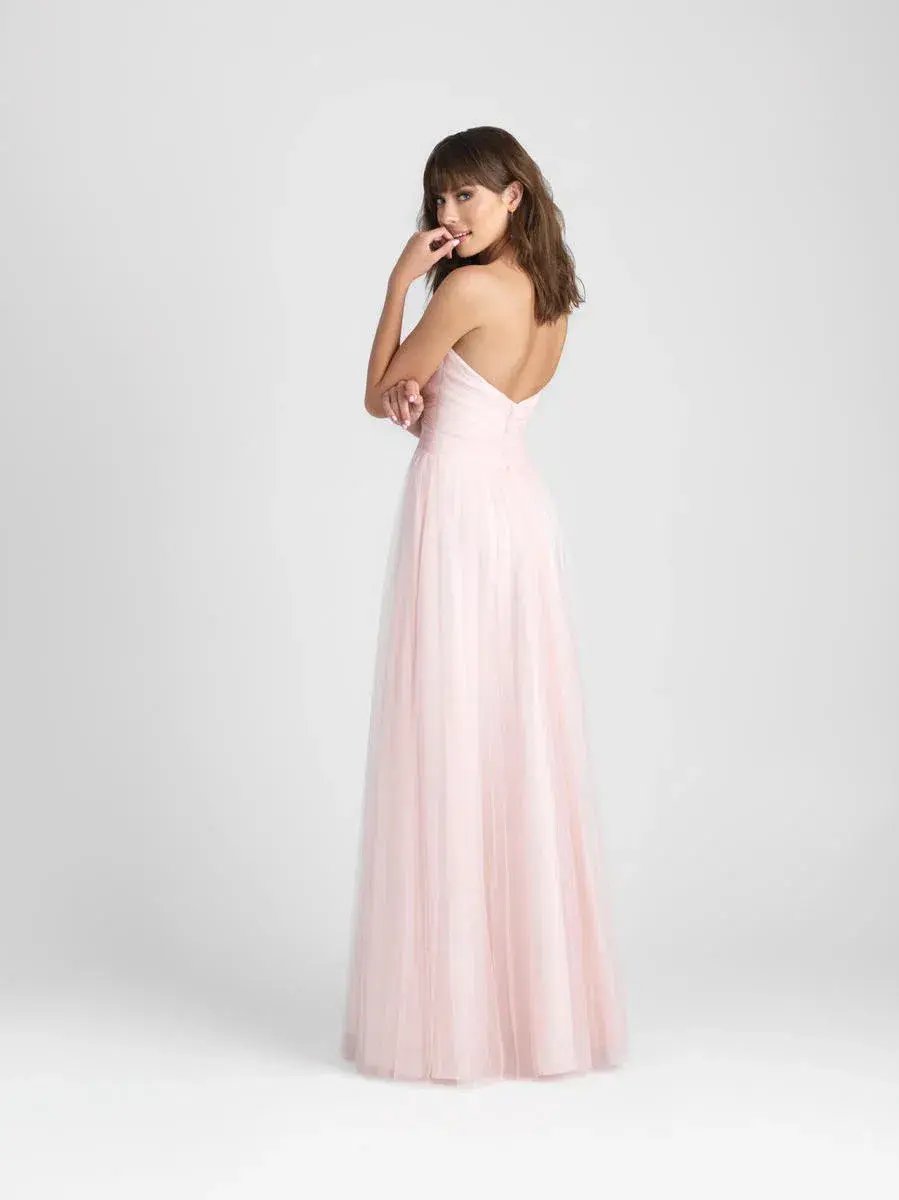 Allure Bridesmaids Tulle Gown Pink Size 10 photo 2