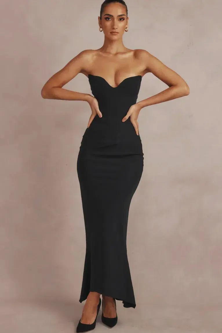 House of CB Sabine Dress Maxi Black Size AU 6 photo 4