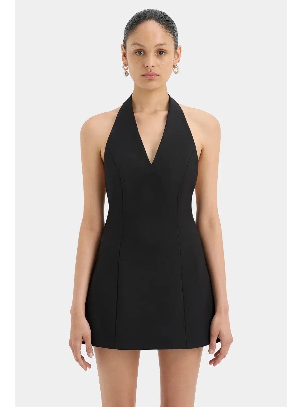 Sir the Label Sandrine Halter Mini Dress Black Size AU 10 photo 2