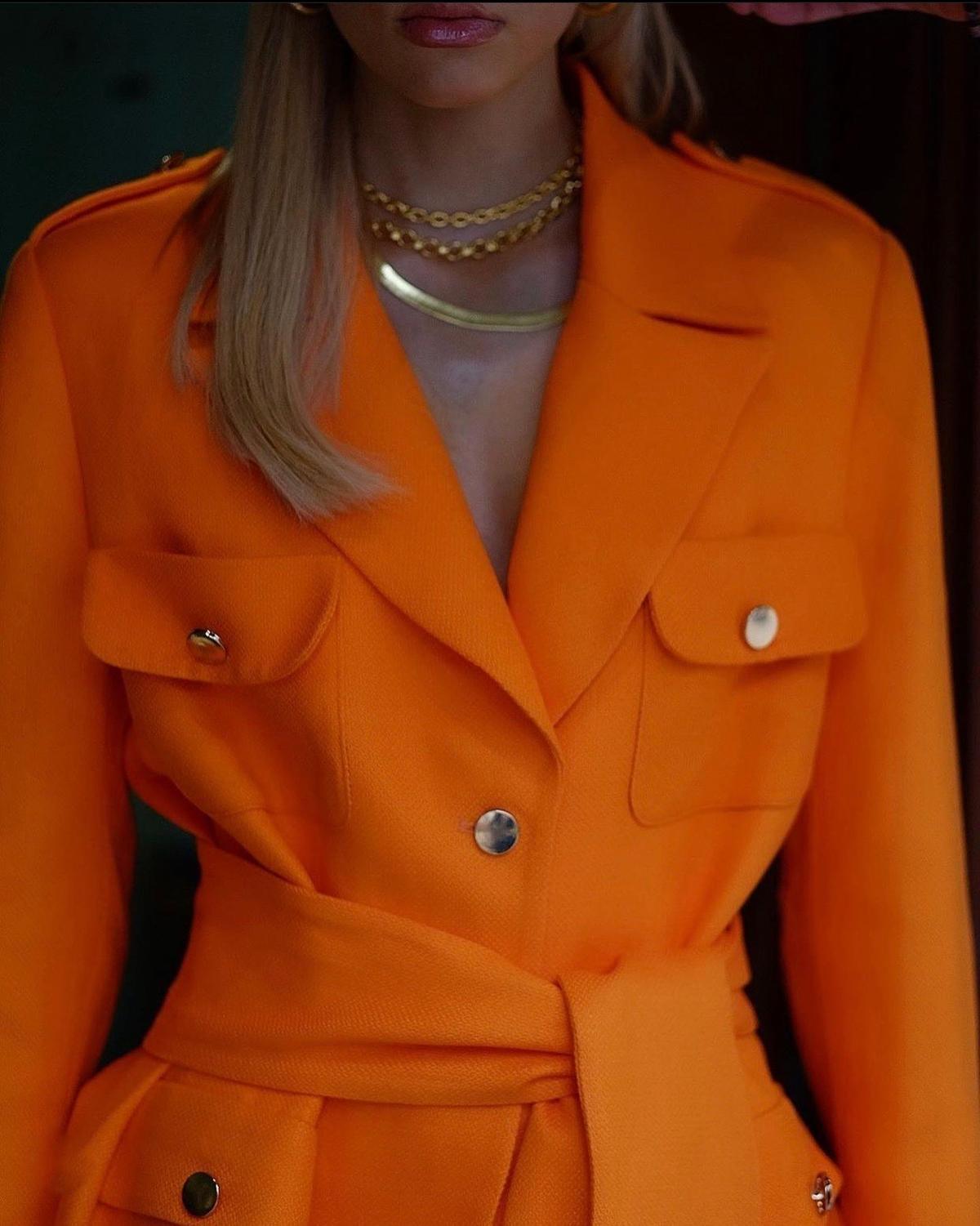 Khirzad Femme Gloria Safari Jacket Orange Size 6 photo 2