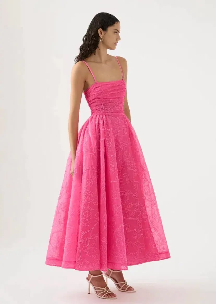 Aje Evangeline Cornelli Maxi Dress Protea Pink Size 10 photo 2