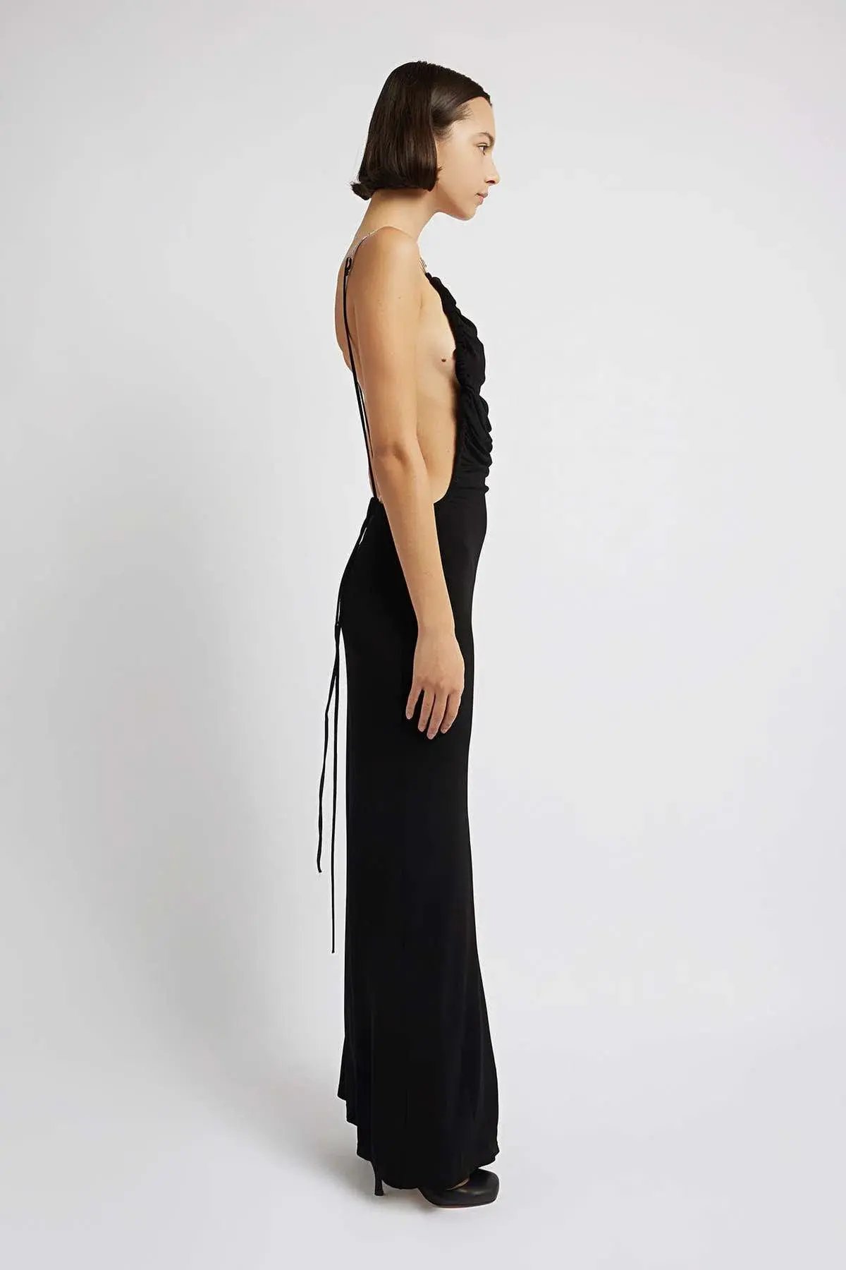 Christopher Esber Sculpted Strap Negative Space Cami Dress Black Size 12 AU photo 2