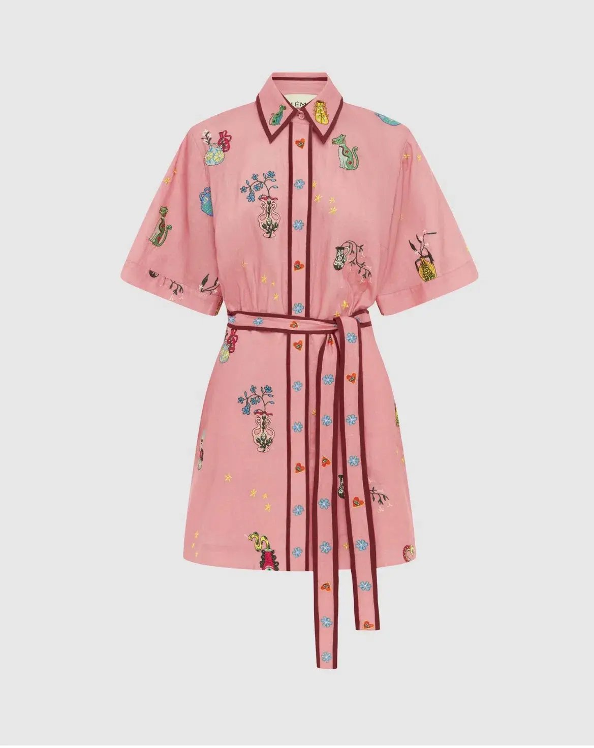 Alemais Timmy Embroidered Mini Dress Pink Size AU 14 photo 5