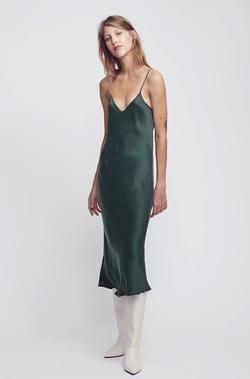 Silk Laundry 90s Silk Slip Dress Green Size 6 photo 2