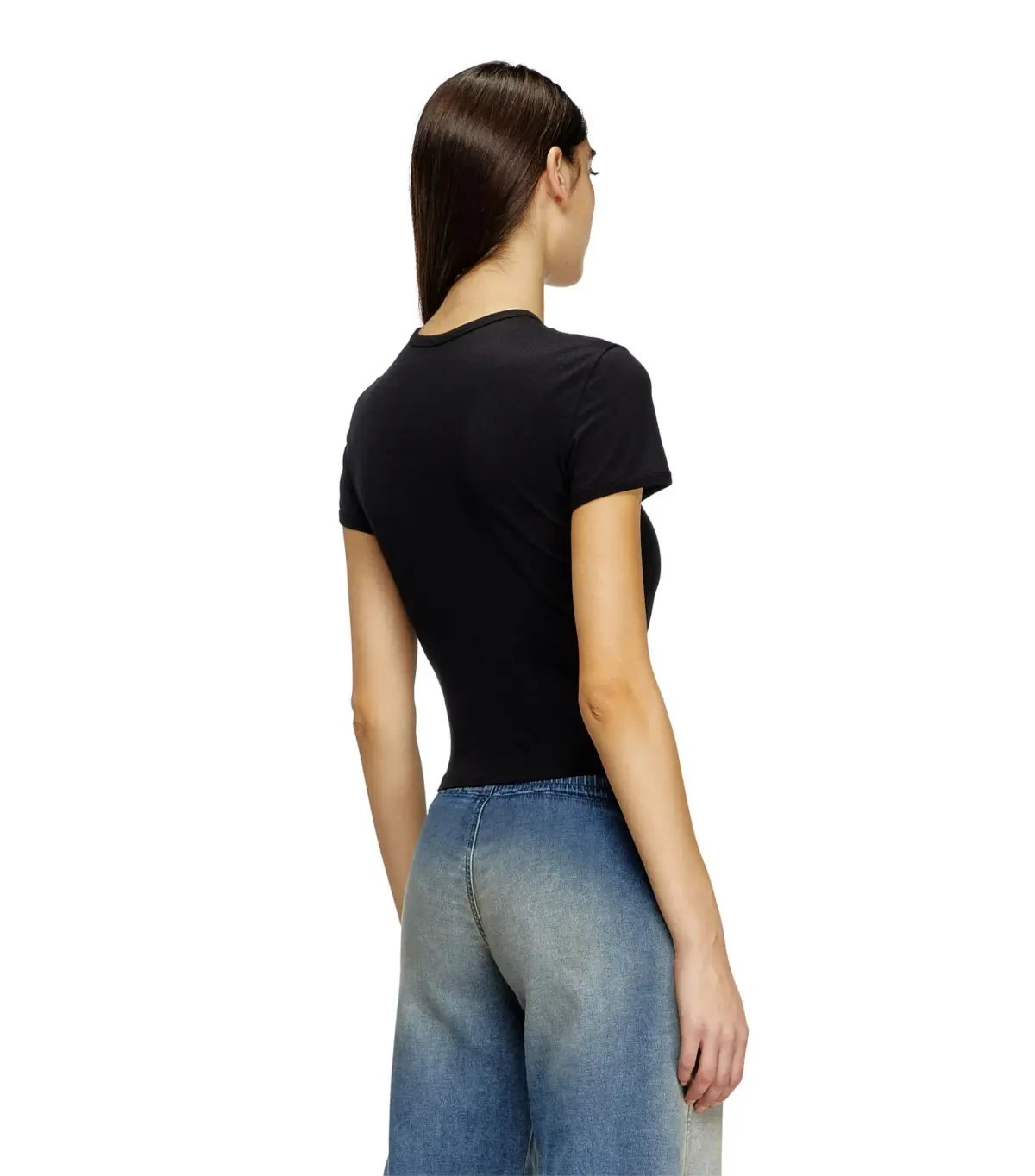 Diesel T-UNCUTIE-LONG-OD-Q1 Tshirt Black Size AU 8 photo 3