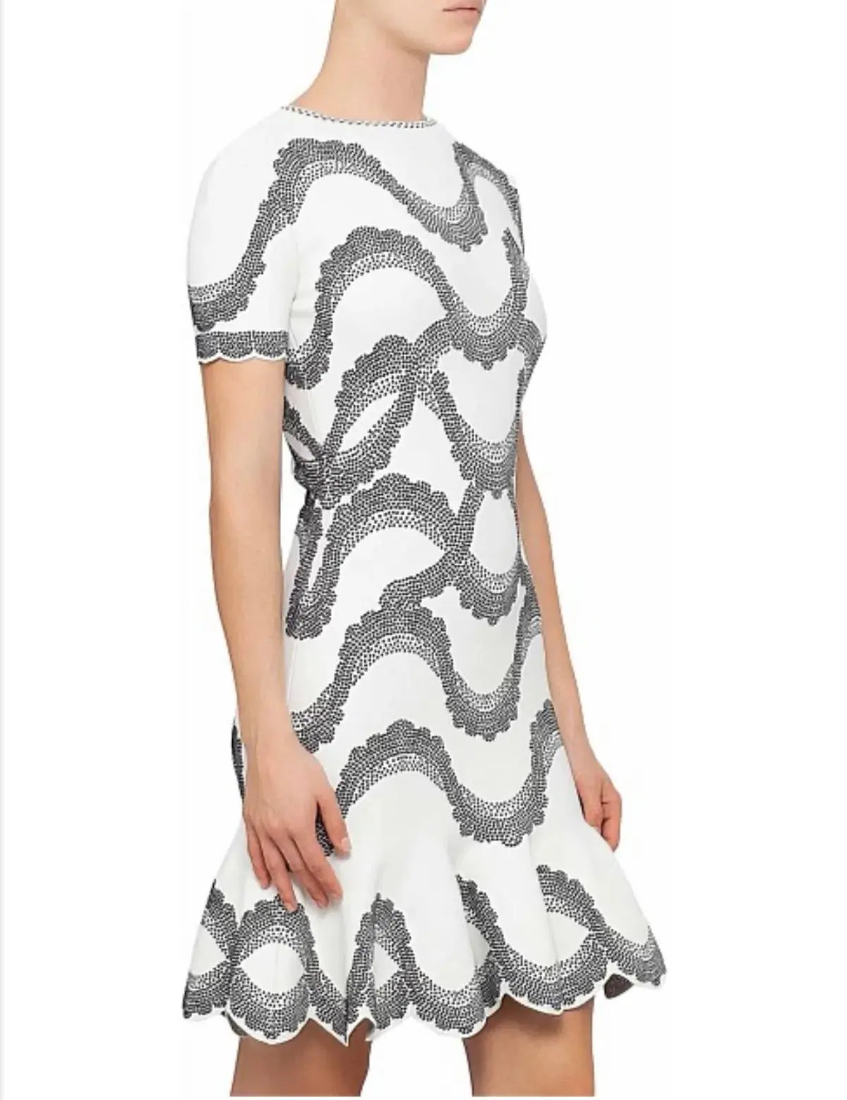 Alexander McQueen Knit Jacquard Short Sleeve Bodycon Dress S / AU 10 photo 3