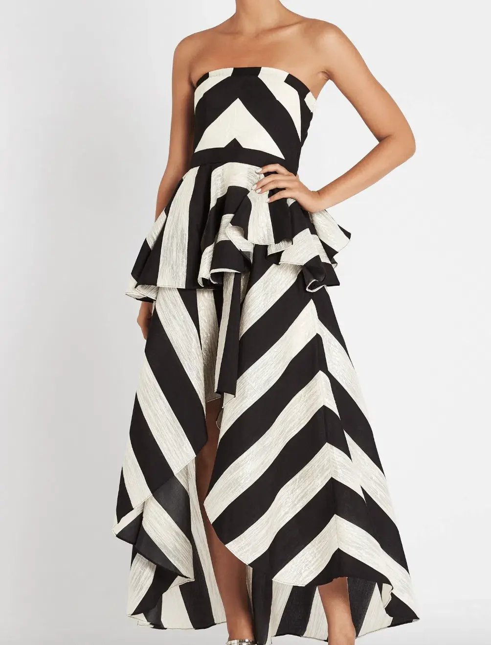 Sass & Bide The Stripe Asymmetric Dress Black/White Size 12 photo 2