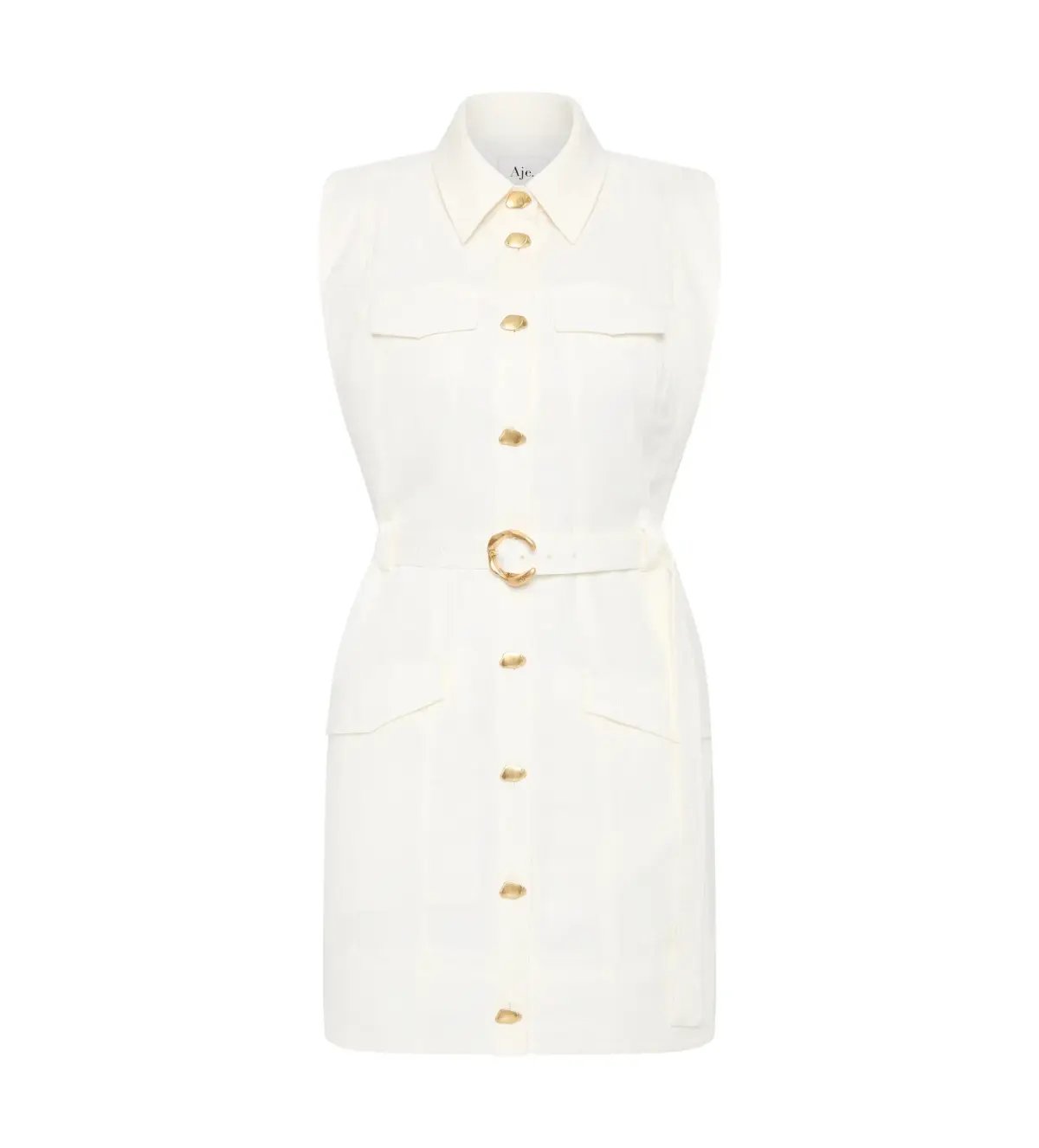 Aje Dulcet Logo Mini Dress in Ivory Size AU 8 photo 5