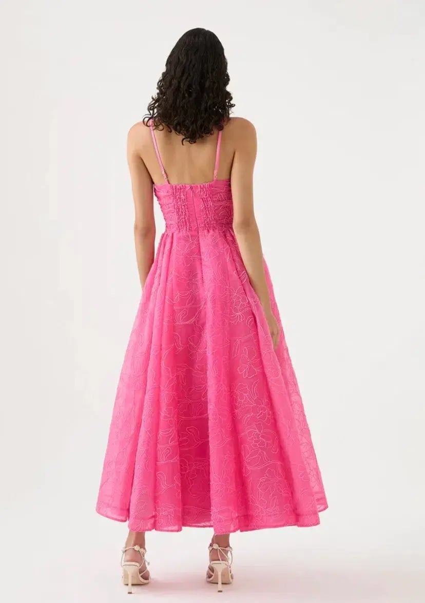 Aje Evangeline Cornelli Maxi Dress Protea Pink Size 10 photo 3