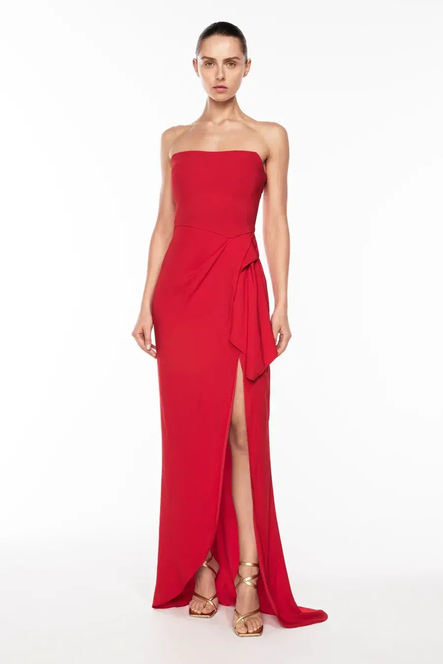 Manning Cartel Asymmetrical Games Strapless Gown Red Size 10 photo 6