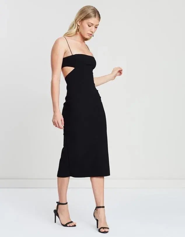 Bec & Bridge Elle Cut Out Midi Dress Black Size 10 photo 2