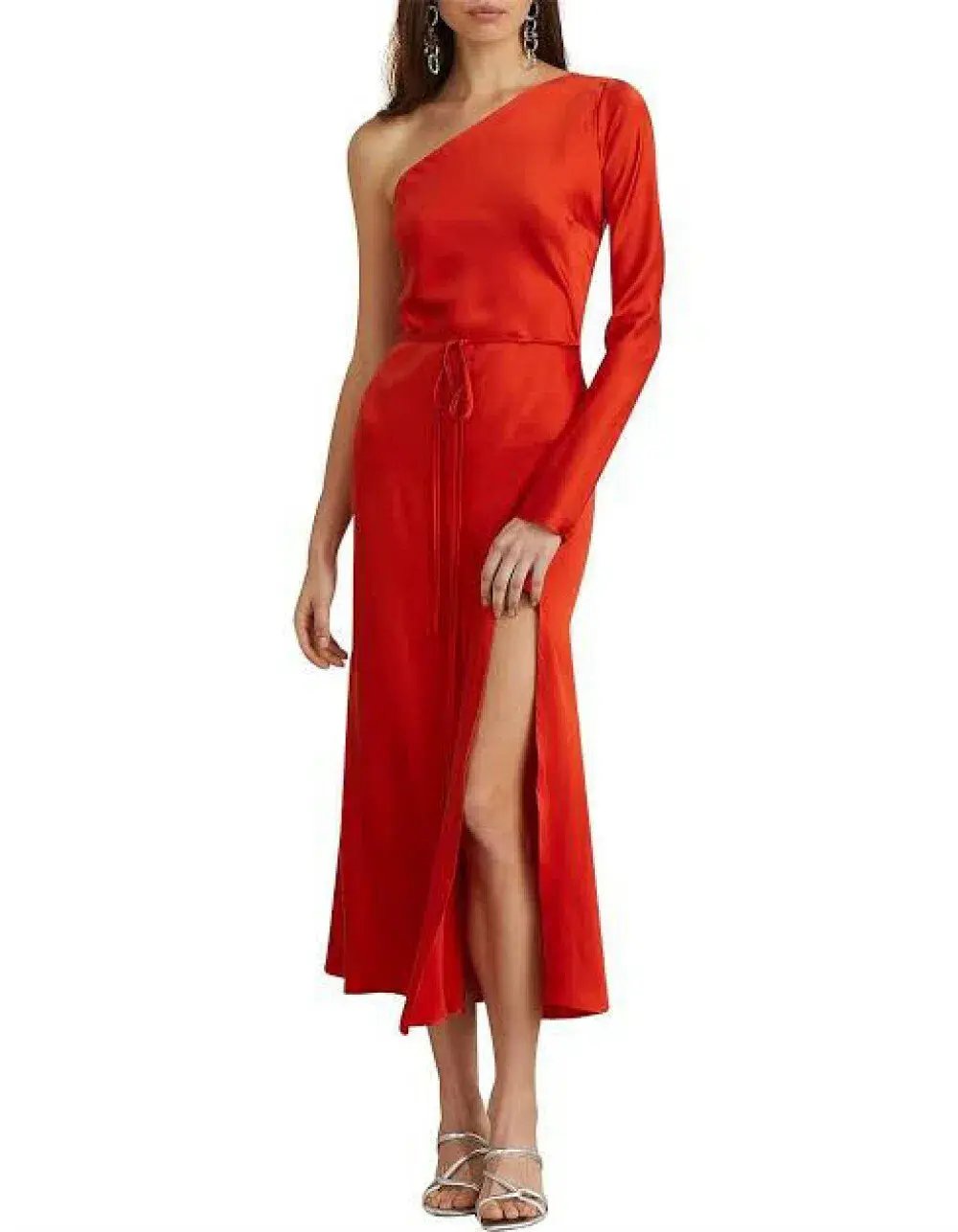 Bec & Bridge One Shoulder Midi Dress in Fire Orange Size 8 photo 5